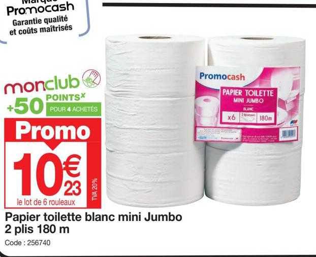 papier toilette blanc mini jumbo 2 plis 180 m