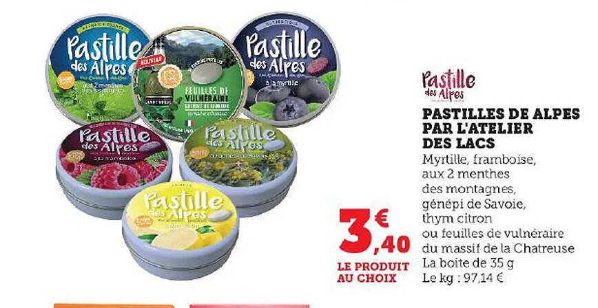 pastilles de alpes par l'atelier des lacs