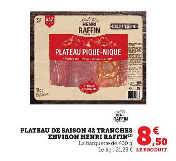 plateau de saison 42 tranches environ henri raffin