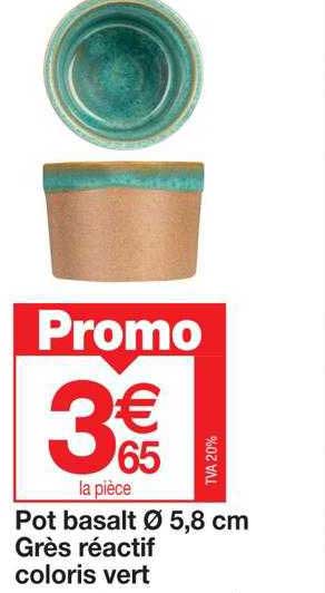 pot basalt grès réactif coloris vert