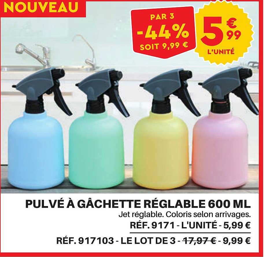 pulvé à gâchette réglable 600ml