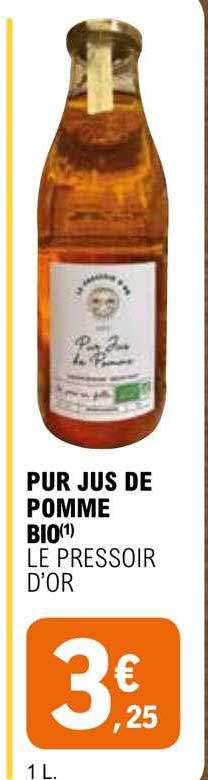 pur jus de pomme bio le pressoir d'or