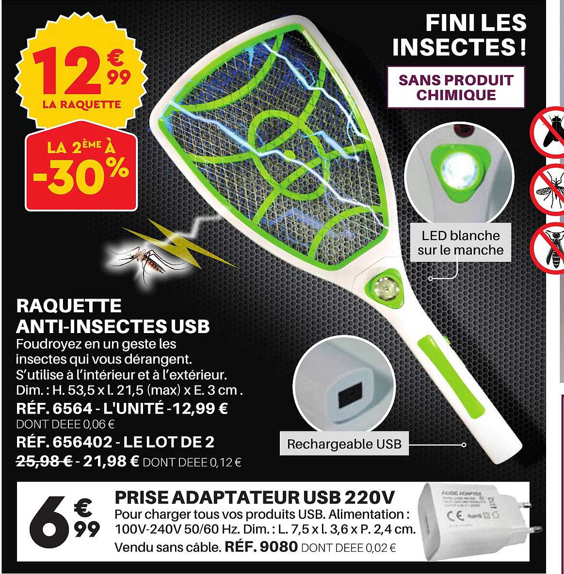 raquette anti-insectes usb