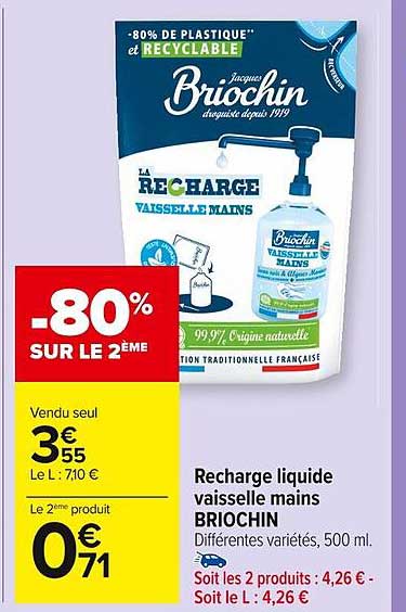 Recharge Liquide Vaisselle Mains Briochin