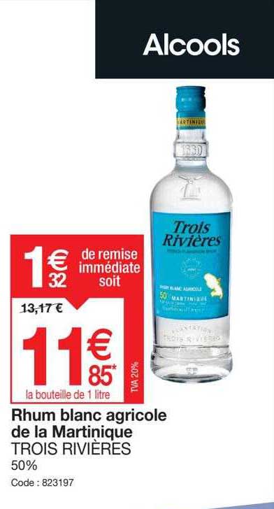 rhum blanc agricole de la martinique trois rivières