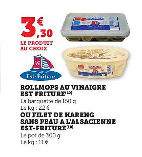 rollmops au vinaigre est friture ou filet de hareng sans peau à l'alsacienne est-friture