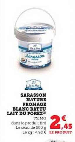 sarasson nature fromage blanc battu lait du forez