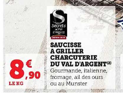 saucisse à griller charcuterie du val d'argent