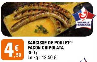 saucisse de poulet façon chipolata