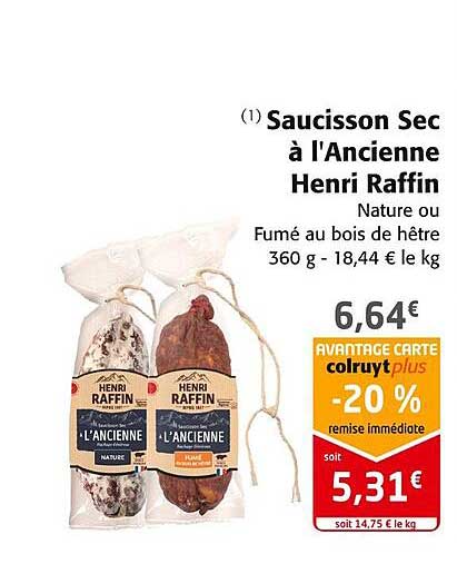 saucisson sec à l'ancienne henri raffin
