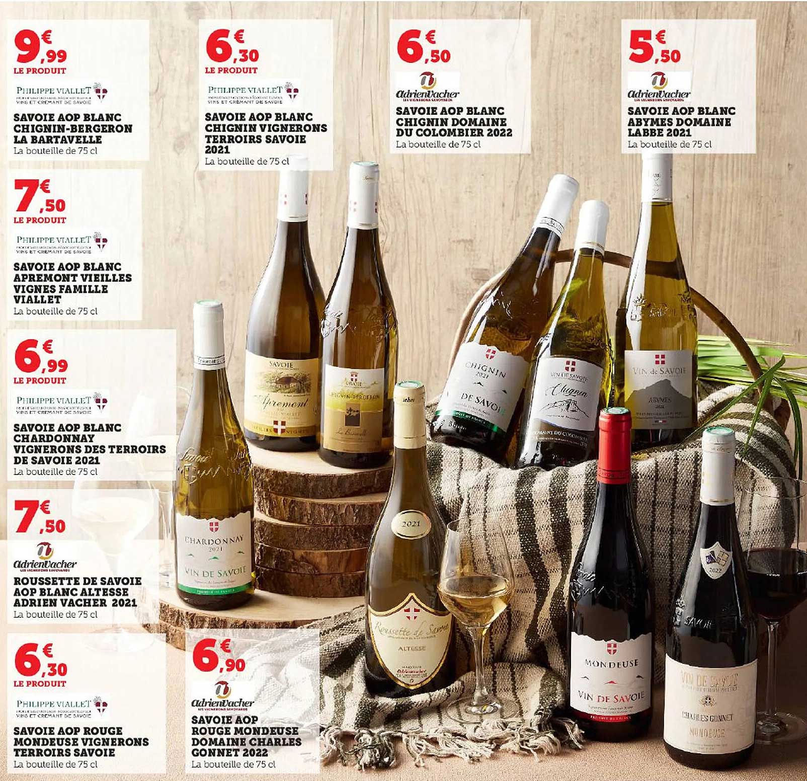 savoie aop blanc chignin-bergeron la bartavelle, savoie aop blanc apremont vieilles vignes famille viallet, savoie aop blanc chardonnay vignerons des terroirs de savoie 2021, roussette de savoie aop