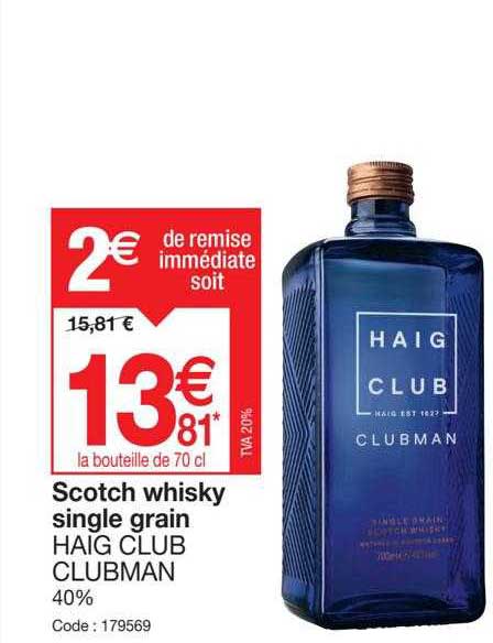 scotch whisky single grain haig club clubman