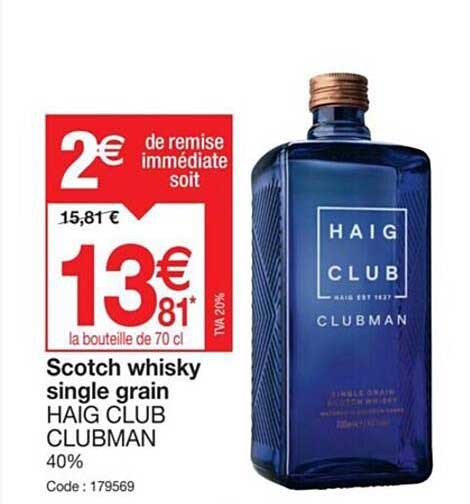 scotch whisky single grain haig club clubman