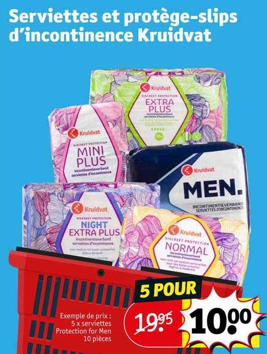 serviettes et protège-slips d'incontinence kruidvat