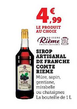 sirop artisanal de franche comté rième