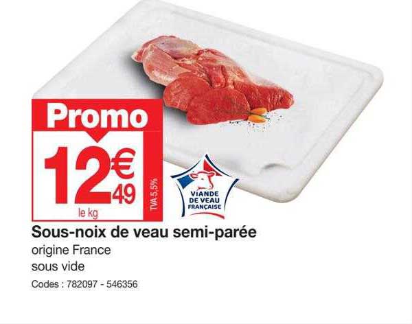 sous-noix de veau semi-parée