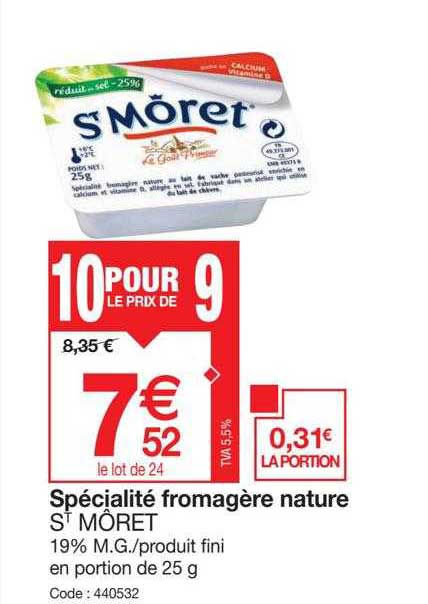 spécialité fromagère nature st môret