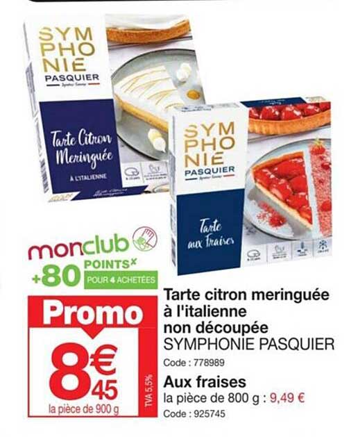 tarte citron meringuée à l'italienne non découpée symphonie pasquier