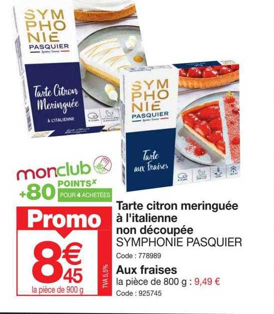 tarte citron meringuée à l'italienne non découpée symphonie pasquier