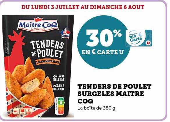 tenders de poulet surgelés maître coq