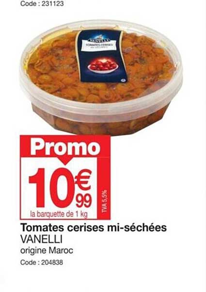 tomates cerises mi-séchées vanelli