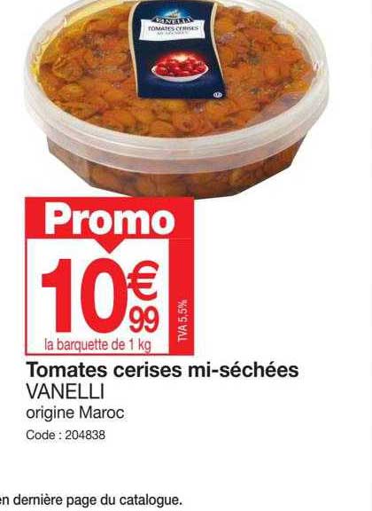tomates cerises mi-séchées vanelli