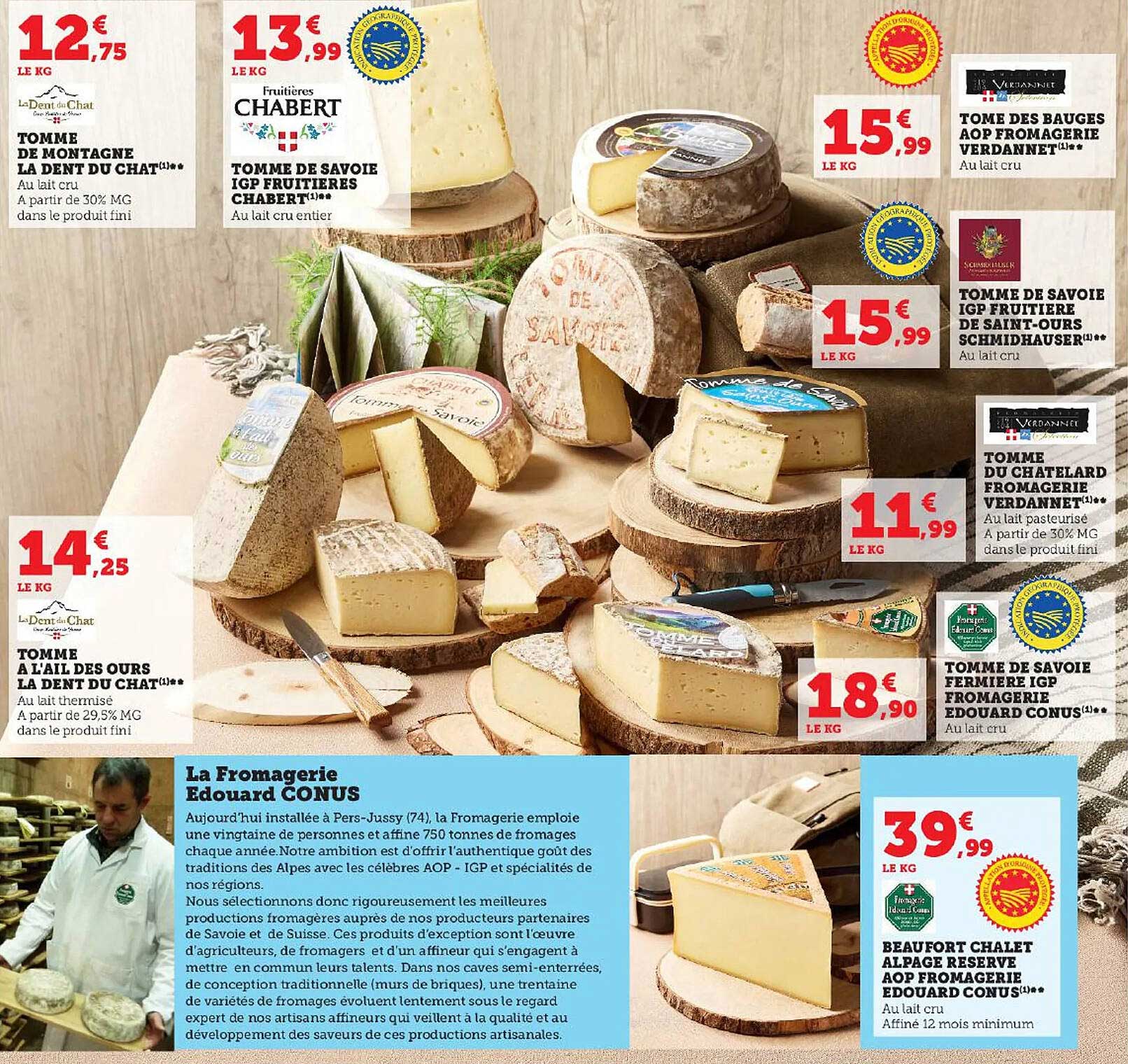 tomme de montagne la dent du chat, tomme à l'ail des ours la dent du chat, tomme de savoie igp fruitières chabert, tome des bauges aop fromagerie verdannet, tomme de savoie igp fruitière de saint-our