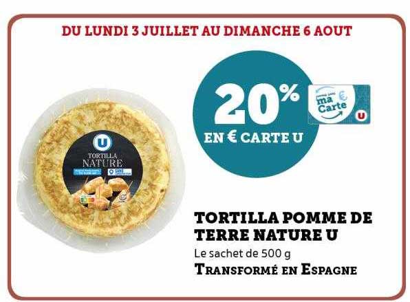 Tortilla Pomme De Terre Nature U