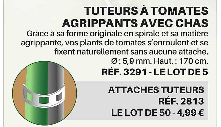 tuteurs à tomates agrippants avec chas