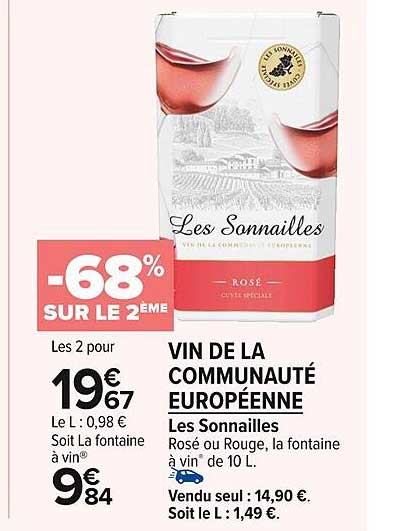 vin de la communauté européenne les sonnailles