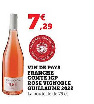 vin de pays franche comté igp rosé vignoble guillaume 2022