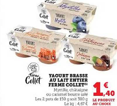 yaourt brasse au lait entier ferme collet