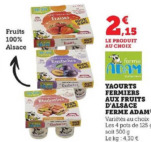 yaourts fermiers aux fruits d'alsace ferme adams