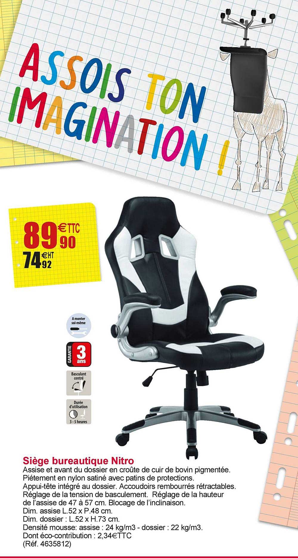 siège bureautique nitro