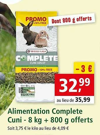 alimentation complete cuni - 8 kg + 800 g offerts