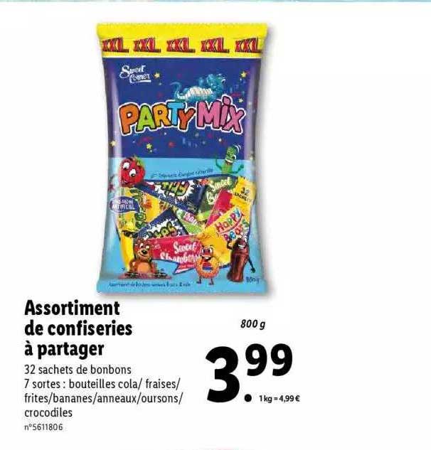 assortiment de confiseries à partager