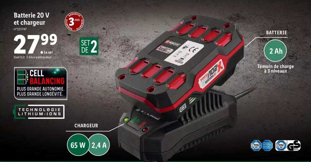 Batterie 20 V Et Chargeur