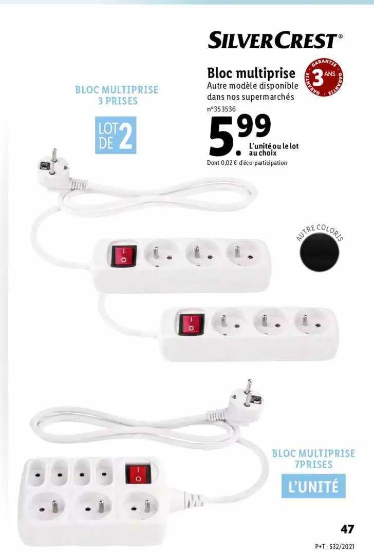 bloc multiprise silver crest