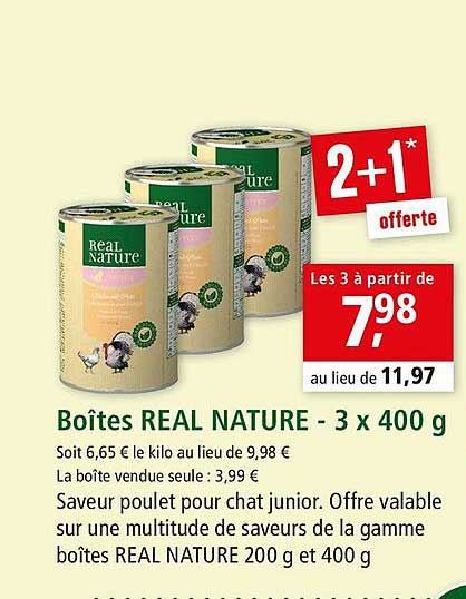 boîtes real nature - 3 x 400 g