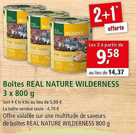 Boîtes Real Nature Wilderness 3 X 800 G