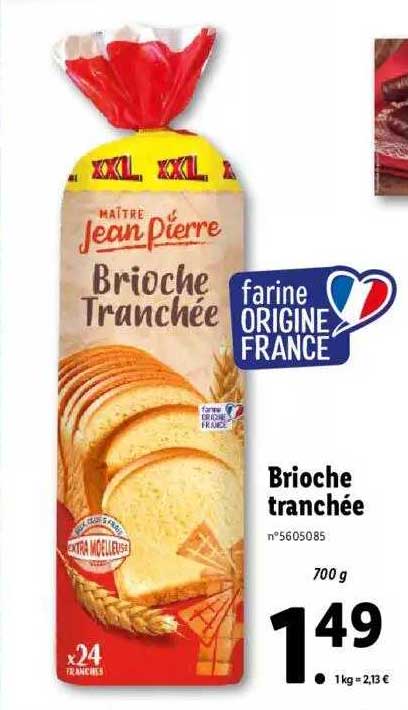 brioche tranchée maître jean pierre