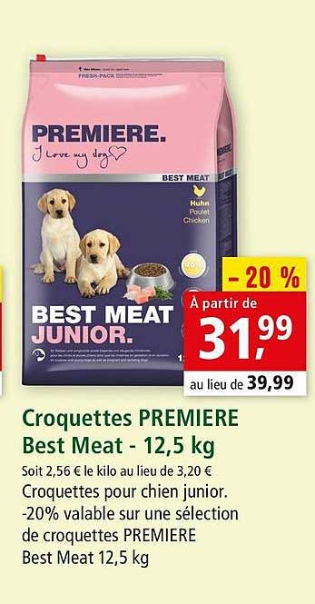 croquettes première best meat - 12,5 kg