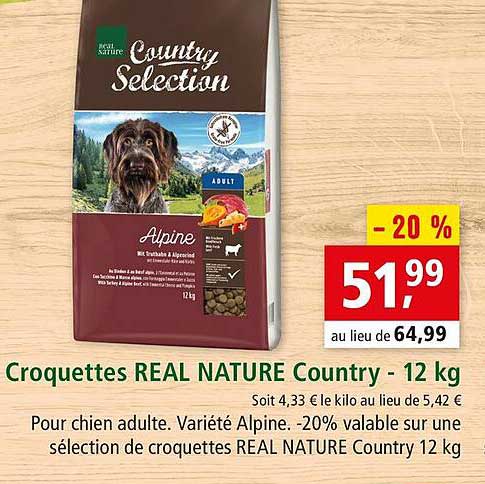 croquettes real nature country - 12 kg