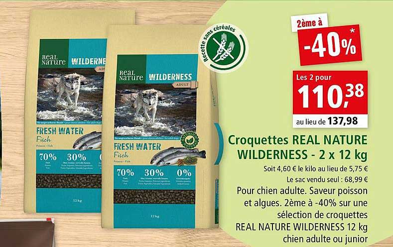croquettes real nature wilderness - 2 x 12 kg