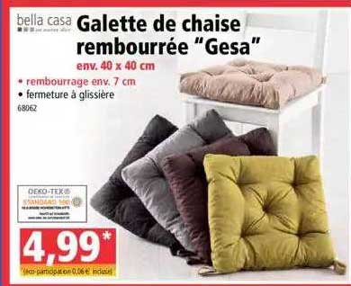 galette de chaise rembourrée "gesa" belle casa
