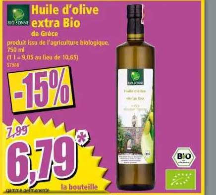 huile d'olive extra bio bio sonne