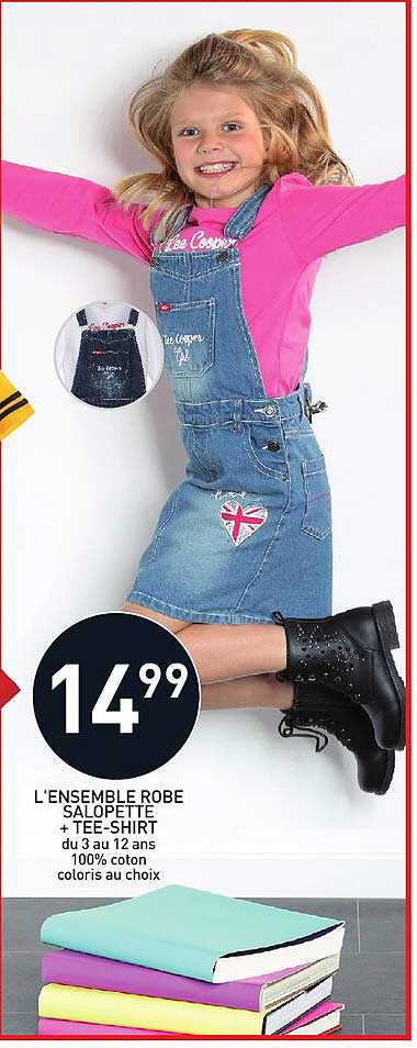 l'ensemble robe salopette + tee-shirt