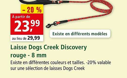 laisse dogs creek discovery rouge - 8 mm