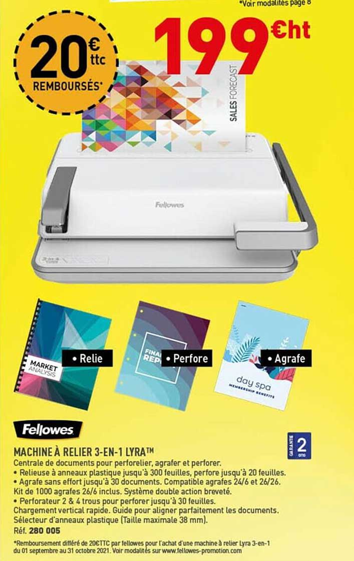 machine à relier 3-in-1 lyra fellowes