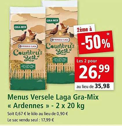 menus versele laga gra-mix «ardennes» 2 x 20 kg